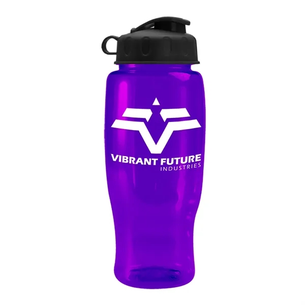 Translucent Violet color option for Garyline® Poly+ Recycled Bottle With Flip Lid   27 Oz.
