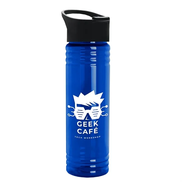Translucent Blue color option for Garyline® Slim Fit Rpet Bottle With Pop Up Lid   24 Oz.