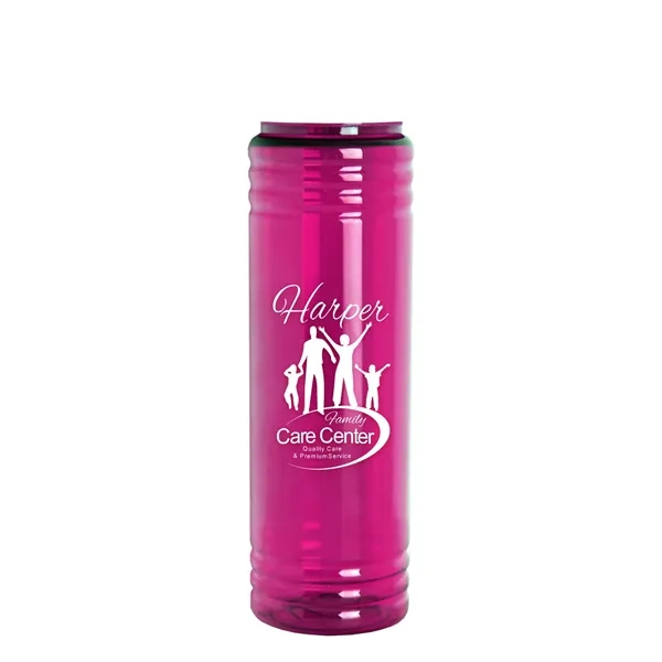 Translucent Hot Pink color option for Garyline® Slim Fit Rpet Bottle With Pop Up Lid   24 Oz.