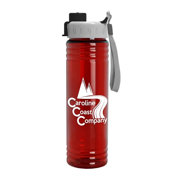 Translucent Red color option for Garyline® Slim Fit Rpet Bottle With Quick Snap Lid   24 Oz.