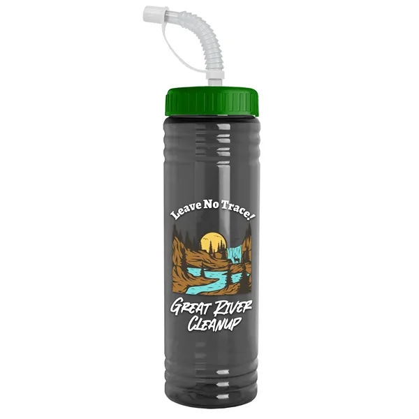 Smoke color option for Garyline® Slim Fit Rpet Bottle With Straw Lid   24 Oz.