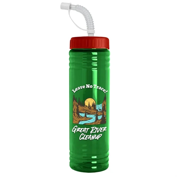 Translucent Green color option for Garyline® Slim Fit Rpet Bottle With Straw Lid   24 Oz.