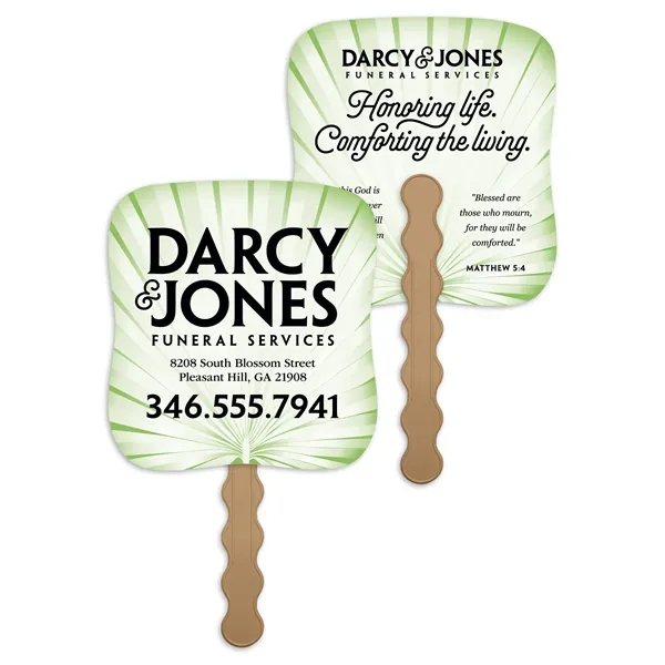 White color option for Skinner & Kennedy® Palm Leaf Fan