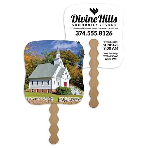White color option for Skinner & Kennedy® Little White Church   Pictorial Fan
