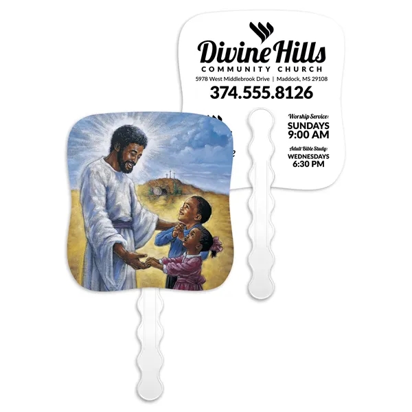 White color option for Skinner & Kennedy® Divine Enlightenment   Pictorial Fan