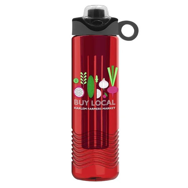 Translucent Red color option for Garyline® Wave Tritan® Bottle With Two Tone Drink Thru Li...