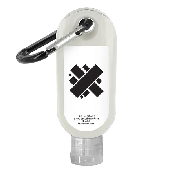 White color option for Spf 30 Sunscreen In Clear Bottle With Carabiner   1.9 Oz.