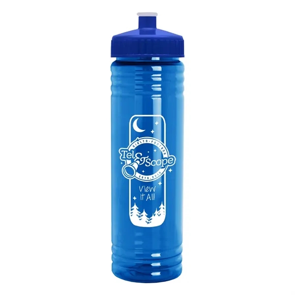 Translucent Blue color option for Garyline® Slim Fit Bottle With Push Pull Lid   24 Oz.