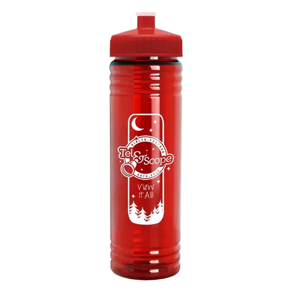 Translucent Red color option for Garyline® Slim Fit Bottle With Push Pull Lid   24 Oz.