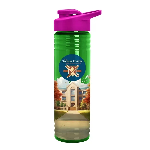 Translucent Green color option for Garyline® Slim Fit Bottle With Drink Thru Lid   24 Oz.