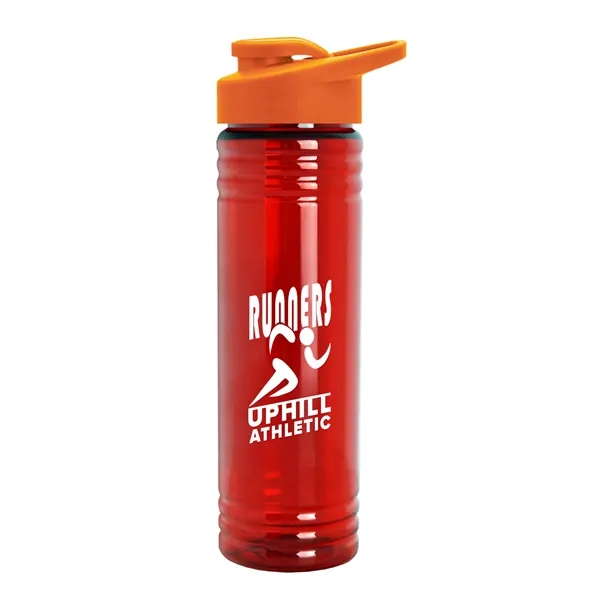 Translucent Red color option for Garyline® Slim Fit Bottle With Drink Thru Lid   24 Oz.