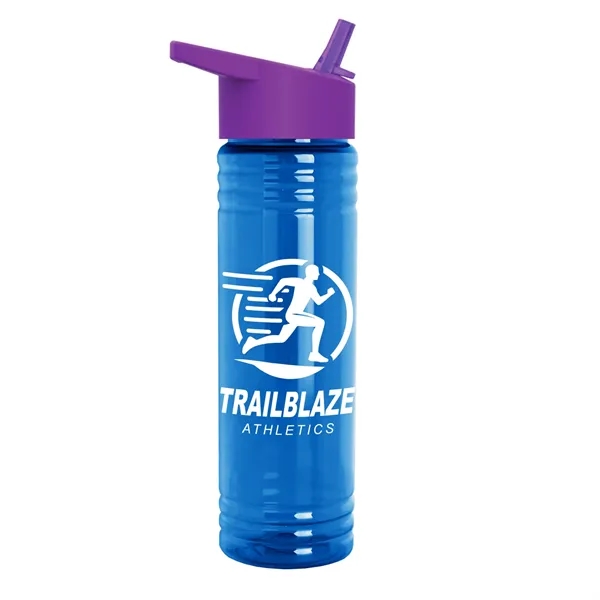 Translucent Blue color option for Garyline® Slim Fit Bottle With Flip Straw Lid   24 Oz.