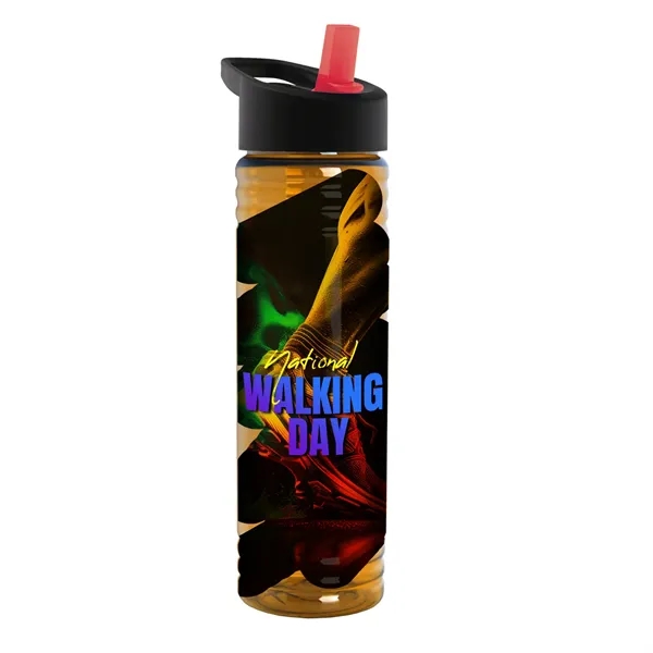 Translucent Orange color option for Garyline® Slim Fit Bottle With Flip Straw Lid   24 Oz.