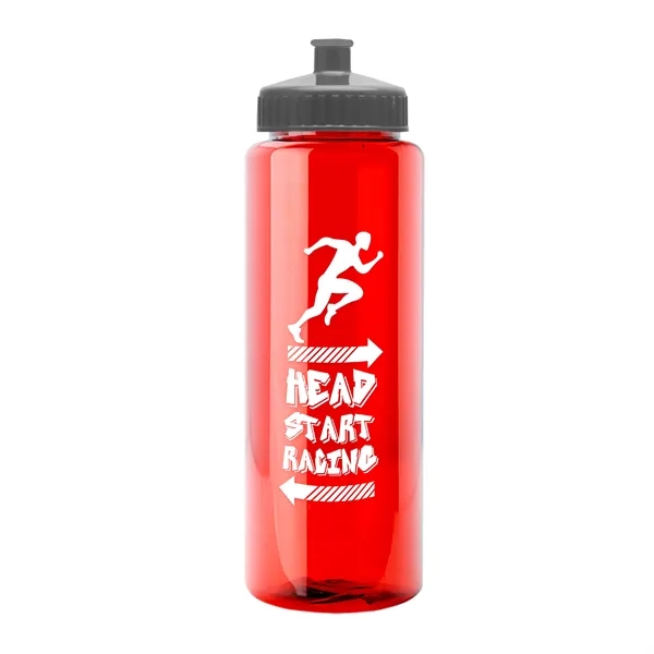 Red color option for Garyline® Slim Fit Rpet Bottle With Push Pull Lid   32 Oz.