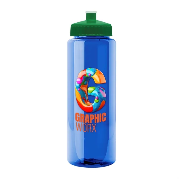 Royal Blue color option for Garyline® Slim Fit Rpet Bottle With Push Pull Lid   32 Oz.