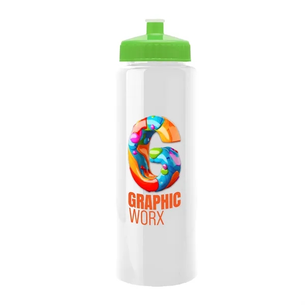 White color option for Garyline® Slim Fit Rpet Bottle With Push Pull Lid   32 Oz.