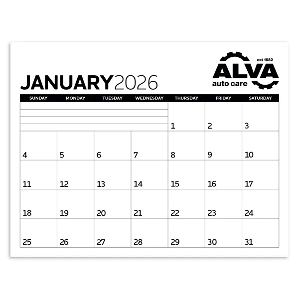 White color option for Triumph® Calendars Small Monthly Desk Pad   Black & White...