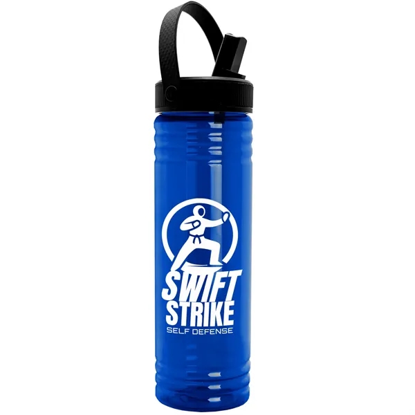 Translucent Blue color option for Garyline® Slim Fit Rpet Bottle With Flip Straw, Swivel Ha...