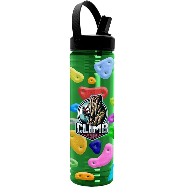 Translucent Green color option for Garyline® Slim Fit Rpet Bottle With Flip Straw, Swivel Ha...