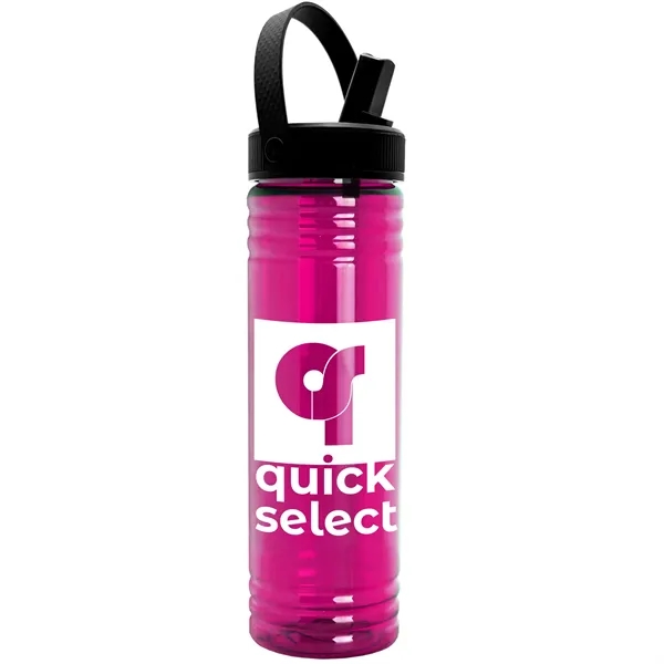 Translucent Hot Pink color option for Garyline® Slim Fit Rpet Bottle With Flip Straw, Swivel Ha...