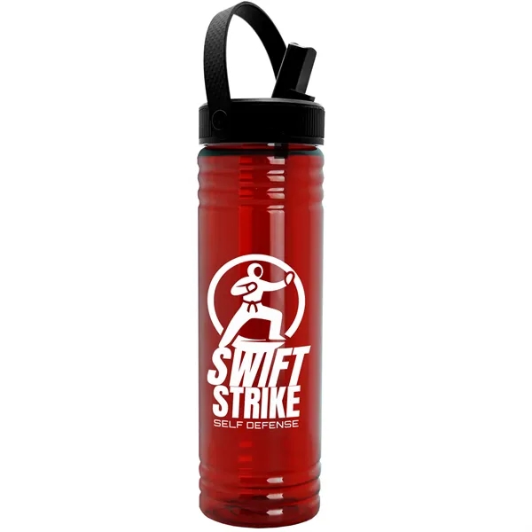 Translucent Red color option for Garyline® Slim Fit Rpet Bottle With Flip Straw, Swivel Ha...