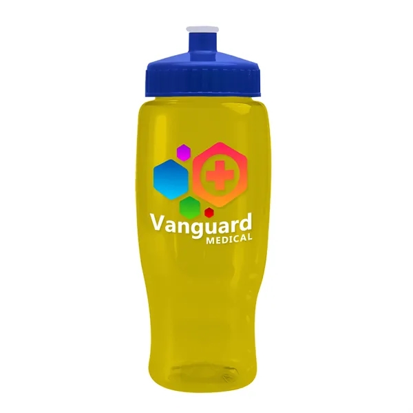 Translucent Yellow color option for Garyline® Poly+ Recycled Bottle With Push Pull Lid   27 Oz.