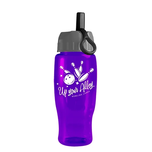 Translucent Violet color option for Garyline® Poly+ Recycled Bottle With Ring Straw Lid   27 Oz.