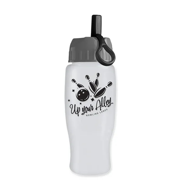 White color option for Garyline® Poly+ Recycled Bottle With Ring Straw Lid   27 Oz.
