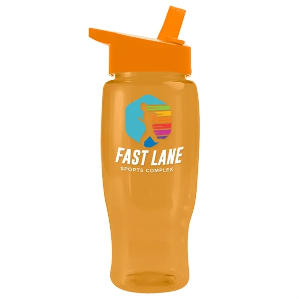 Translucent Orange color option for Garyline® Poly+ Recycled Bottle With Flip Straw Lid   27 Oz.