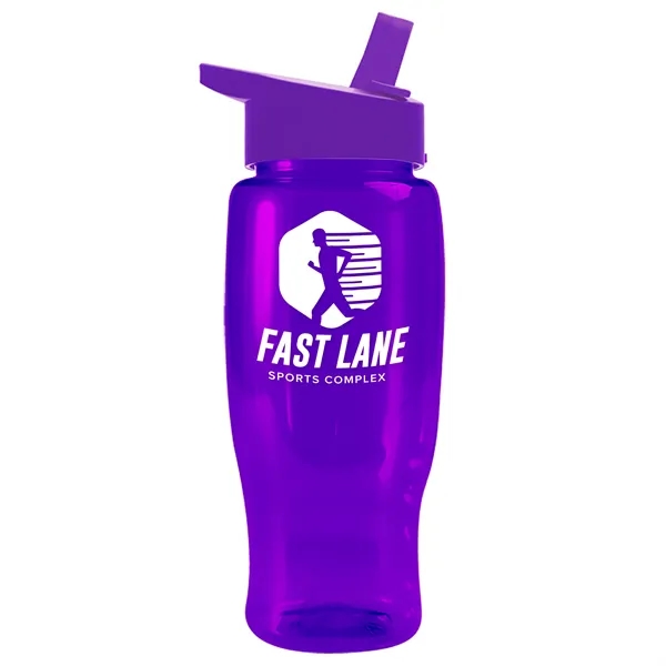 Translucent Violet color option for Garyline® Poly+ Recycled Bottle With Flip Straw Lid   27 Oz.