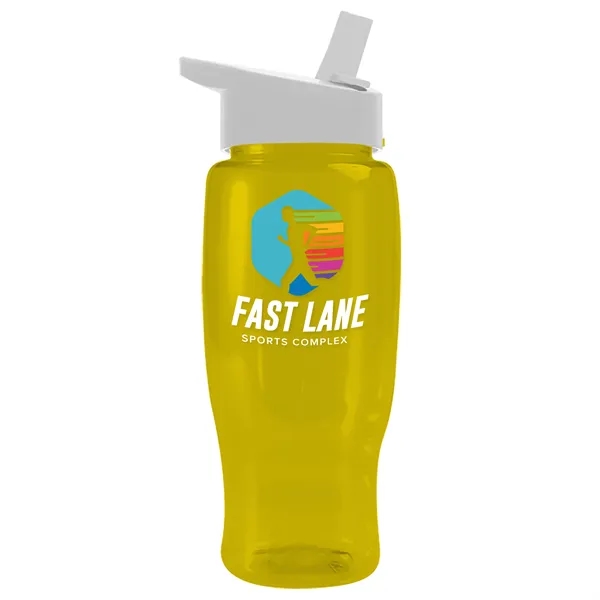 Translucent Yellow color option for Garyline® Poly+ Recycled Bottle With Flip Straw Lid   27 Oz.
