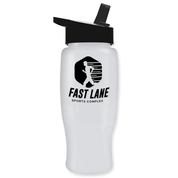 White color option for Garyline® Poly+ Recycled Bottle With Flip Straw Lid   27 Oz.