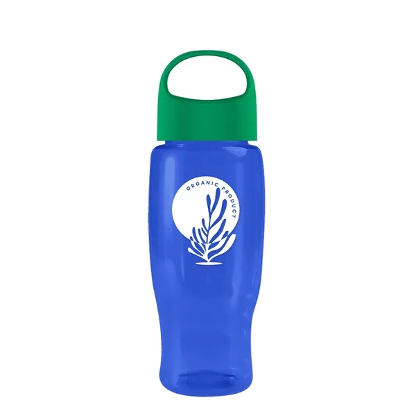 Translucent Blue color option for Garyline® Poly+ Recycled Bottle With Oval Crest Lid   27 Oz.