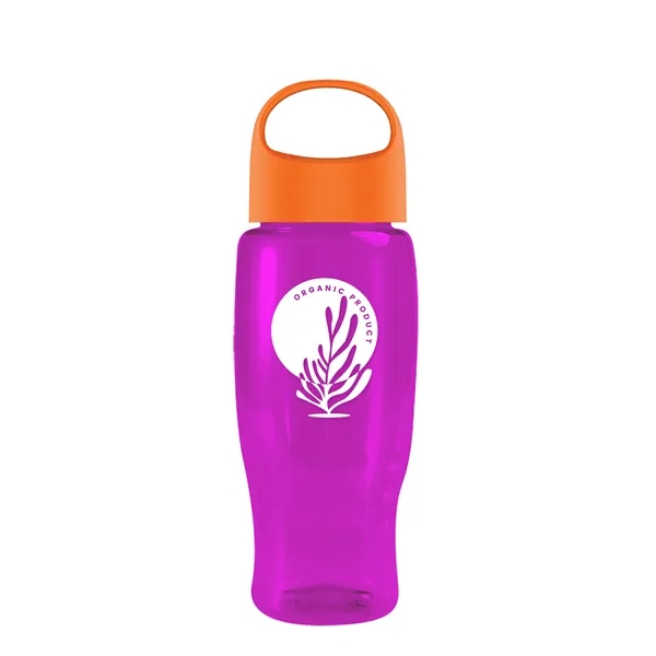 Translucent Hot Pink color option for Garyline® Poly+ Recycled Bottle With Oval Crest Lid   27 Oz.