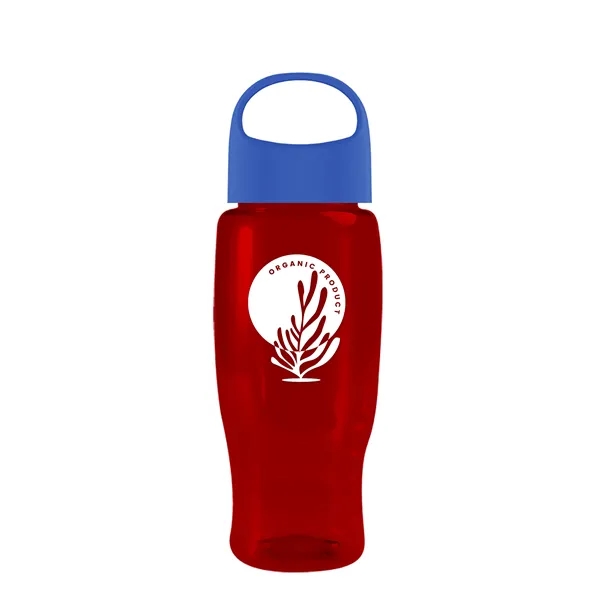 Translucent Red color option for Garyline® Poly+ Recycled Bottle With Oval Crest Lid   27 Oz.