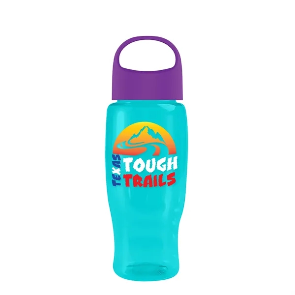 Translucent Teal color option for Garyline® Poly+ Recycled Bottle With Oval Crest Lid   27 Oz.