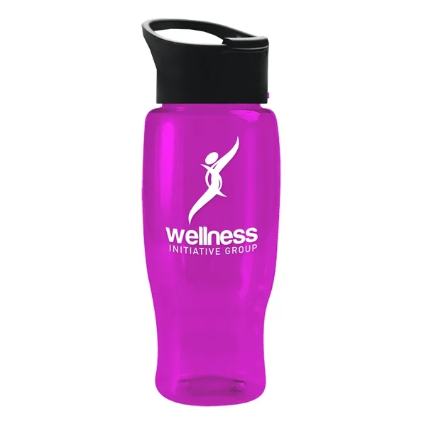 Translucent Hot Pink color option for Garyline® Poly+ Recycled Bottle With Pop Up Lid   27 Oz.