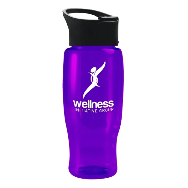 Translucent Violet color option for Garyline® Poly+ Recycled Bottle With Pop Up Lid   27 Oz.