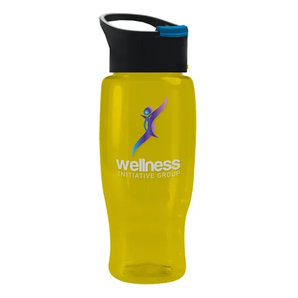 Translucent Yellow color option for Garyline® Poly+ Recycled Bottle With Pop Up Lid   27 Oz.