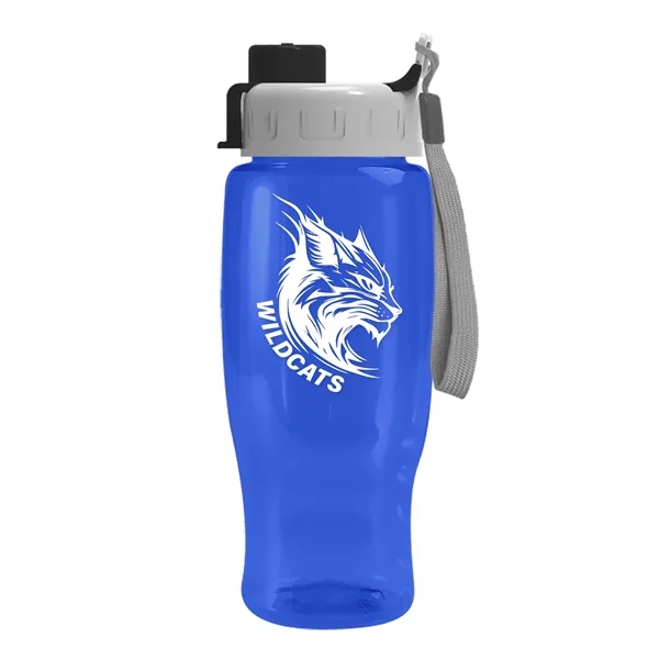 Translucent Blue color option for Garyline® Poly+ Recycled Bottle With Quick Snap Lid   27 Oz.