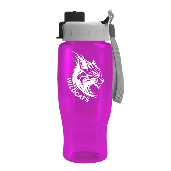 Translucent Hot Pink color option for Garyline® Poly+ Recycled Bottle With Quick Snap Lid   27 Oz.