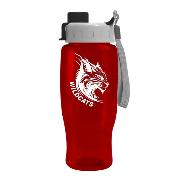 Translucent Red color option for Garyline® Poly+ Recycled Bottle With Quick Snap Lid   27 Oz.