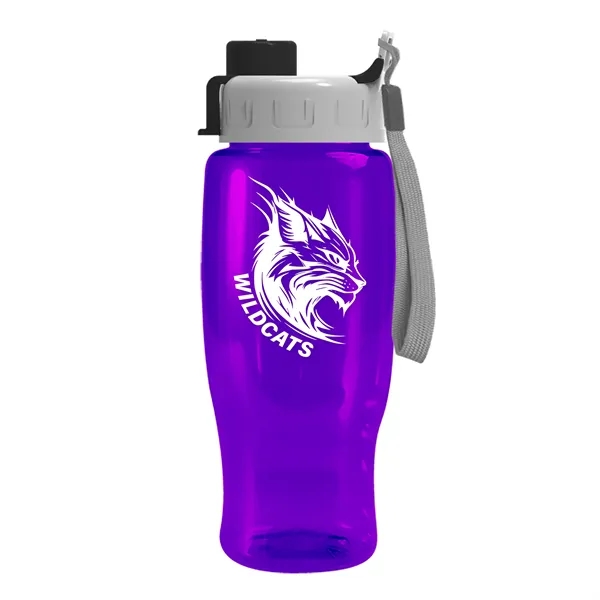 Translucent Violet color option for Garyline® Poly+ Recycled Bottle With Quick Snap Lid   27 Oz.