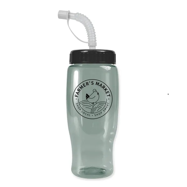 Glacier Blue color option for Garyline® Poly+ Recycled Bottle With Straw Lid   27 Oz.