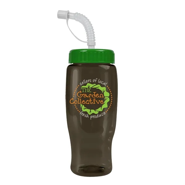 Smoke color option for Garyline® Poly+ Recycled Bottle With Straw Lid   27 Oz.