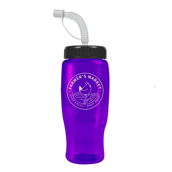 Translucent Violet color option for Garyline® Poly+ Recycled Bottle With Straw Lid   27 Oz.