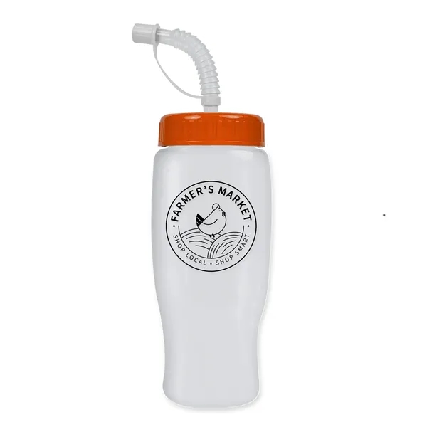 White color option for Garyline® Poly+ Recycled Bottle With Straw Lid   27 Oz.