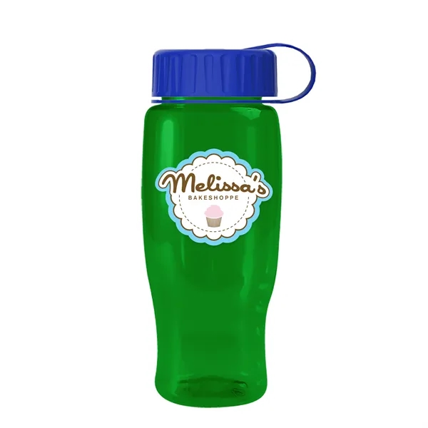 Translucent Green color option for Garyline® Poly+ Recycled Bottle With Tethered Lid   27 Oz.