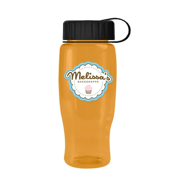 Translucent Orange color option for Garyline® Poly+ Recycled Bottle With Tethered Lid   27 Oz.
