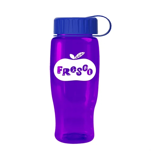 Translucent Violet color option for Garyline® Poly+ Recycled Bottle With Tethered Lid   27 Oz.